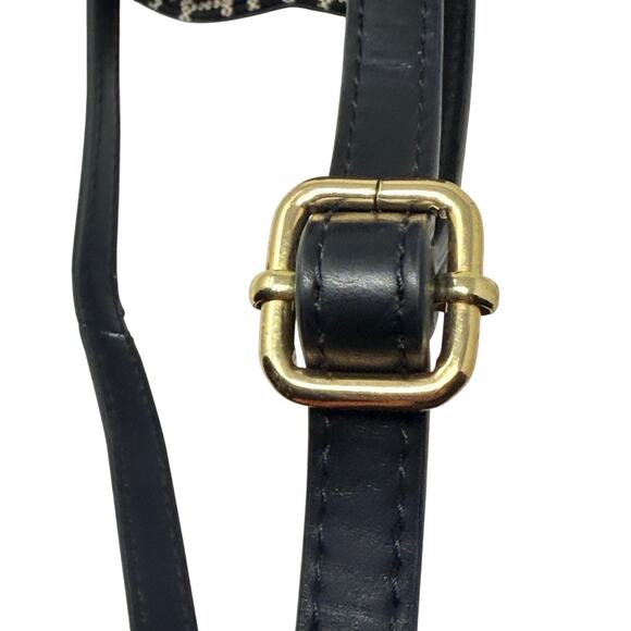 Tommy Hilfiger Monogram Shoulder Bag Black White Gold Hardware Crossbody Tote - Picture 6 of 10